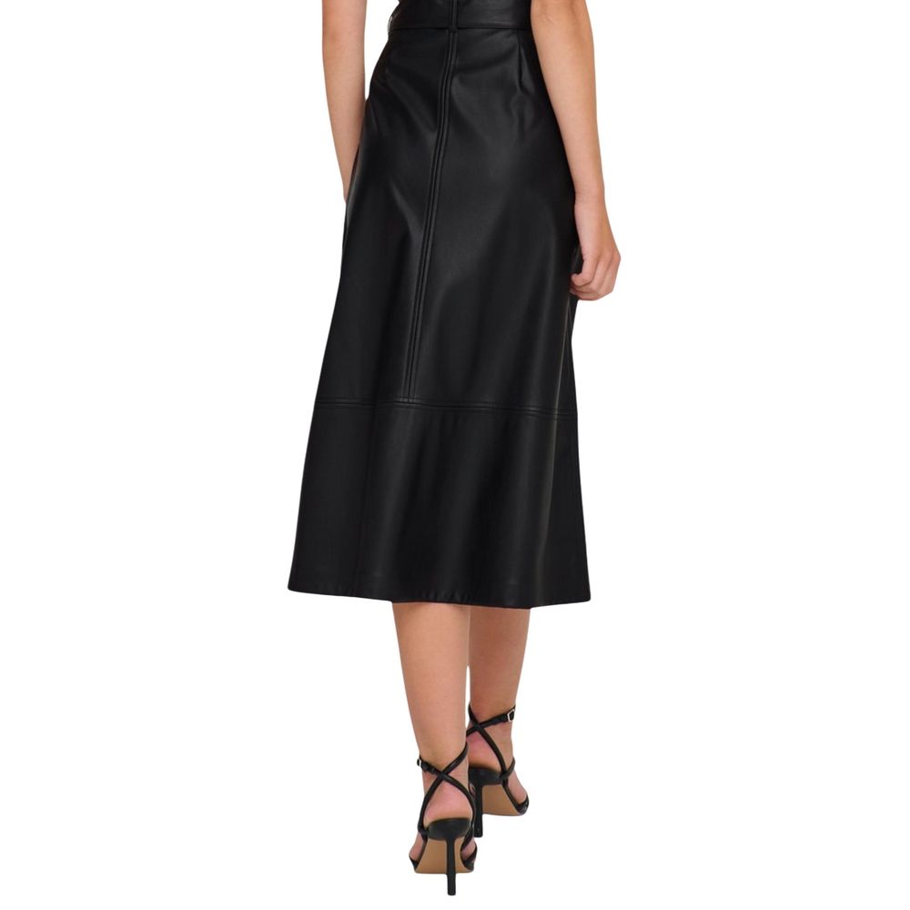 Jacqueline De Yong Black Polyester Long Skirt