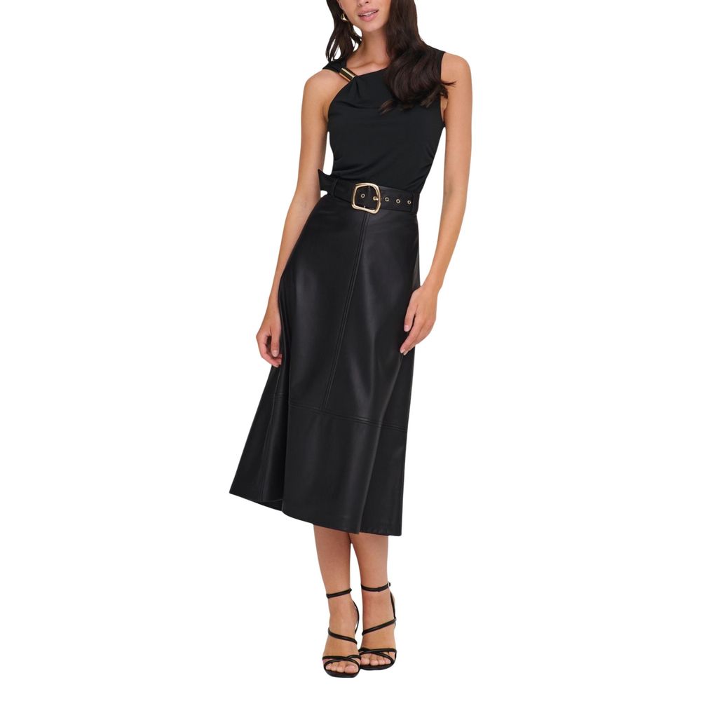 Jacqueline De Yong Black Polyester Long Skirt