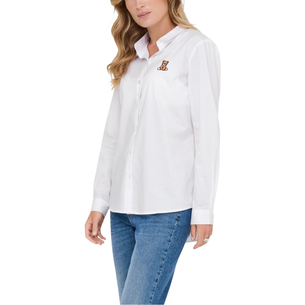 Jacqueline De Yong White Cotton Blouse