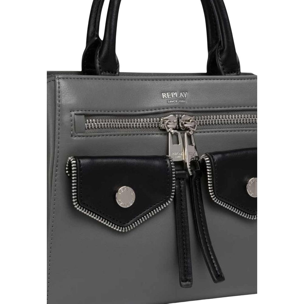 Replay Bicolor Polyester Handbag