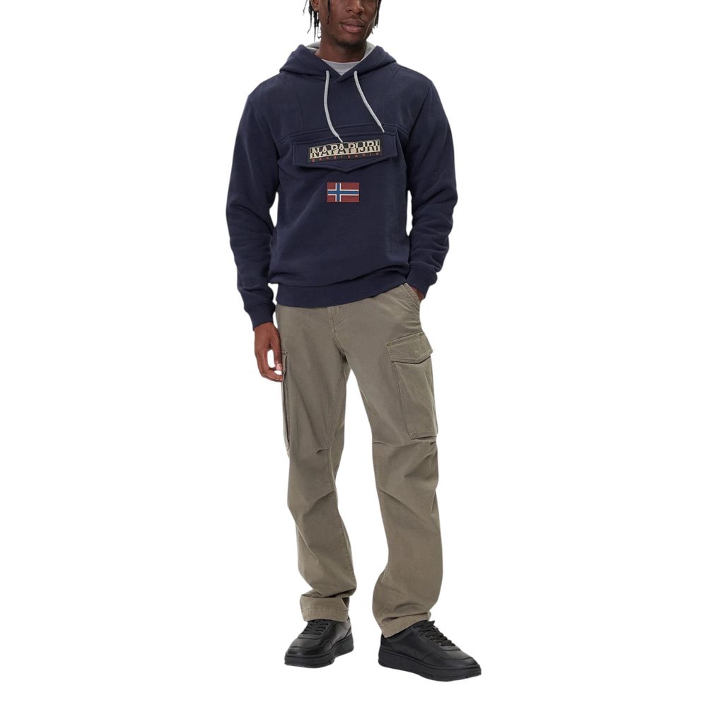 Napapijri Blue Cotton Hoodie