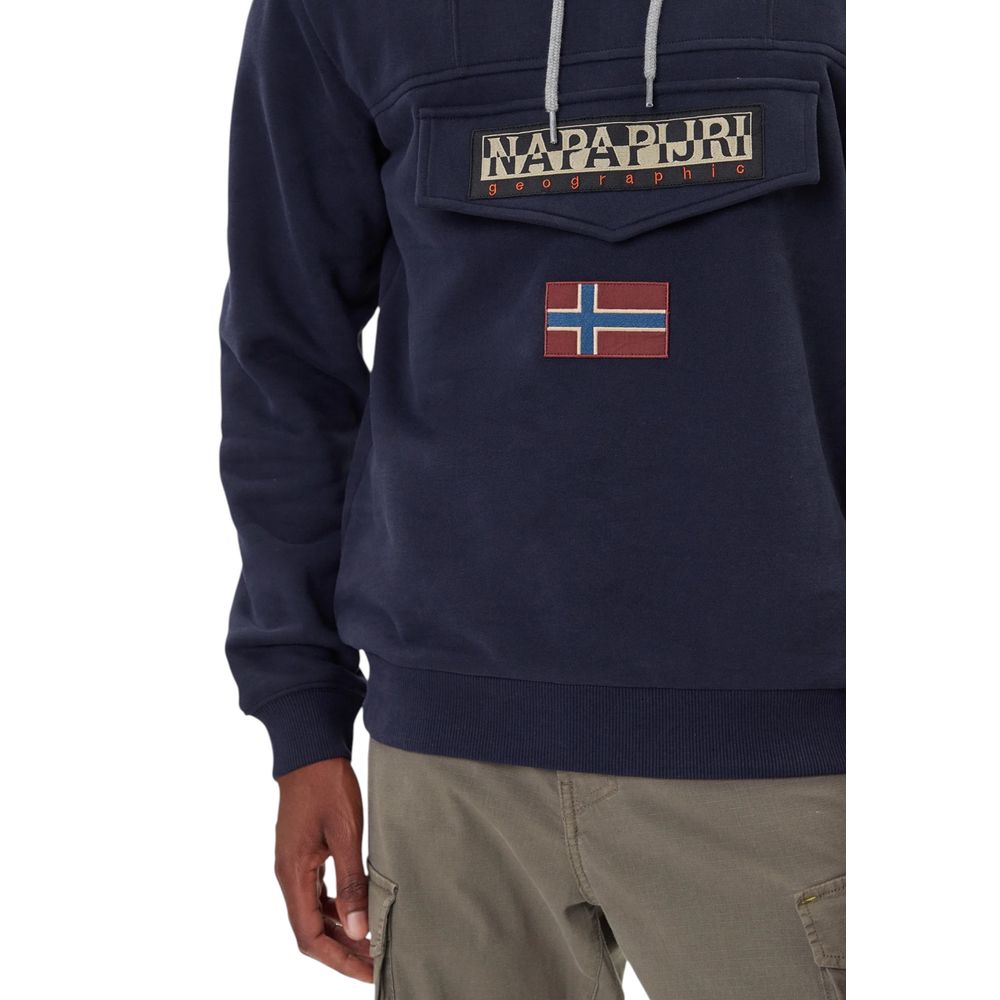 Napapijri Blue Cotton Hoodie