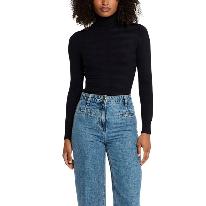 Morgan De Toi Black Viscose Turtleneck