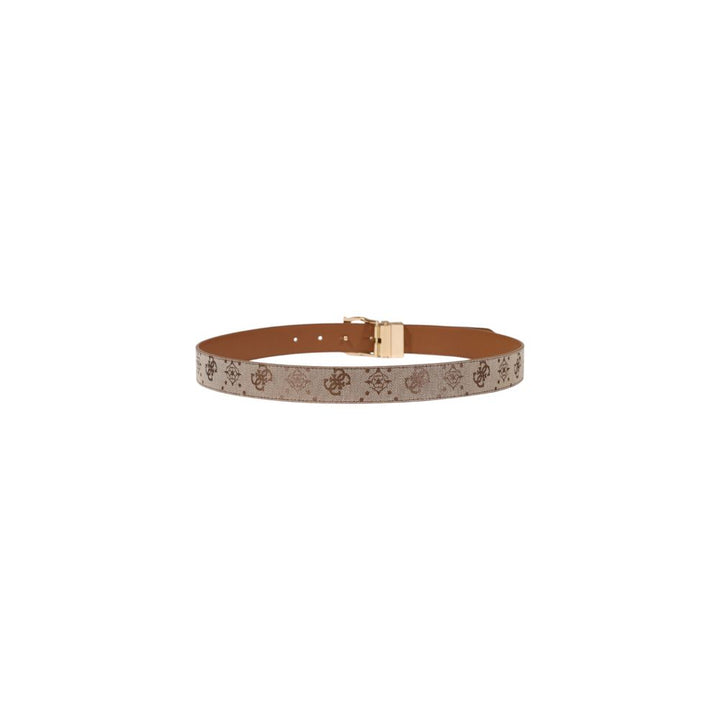 Guess White Polyester Thin Belt