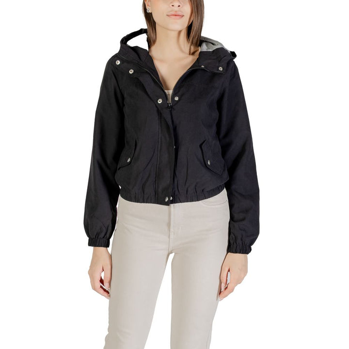 Jacqueline De Yong Black Polyester Shell Jacket