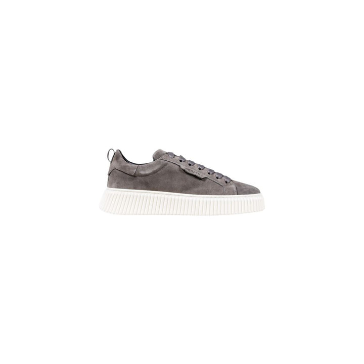 Antony Morato Gray Leather Low Top Sneakers