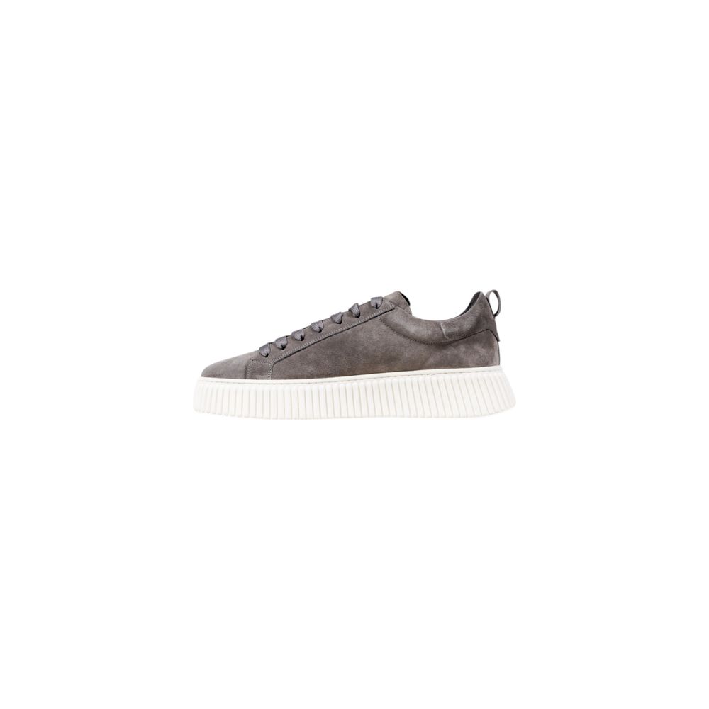 Antony Morato Gray Leather Low Top Sneakers