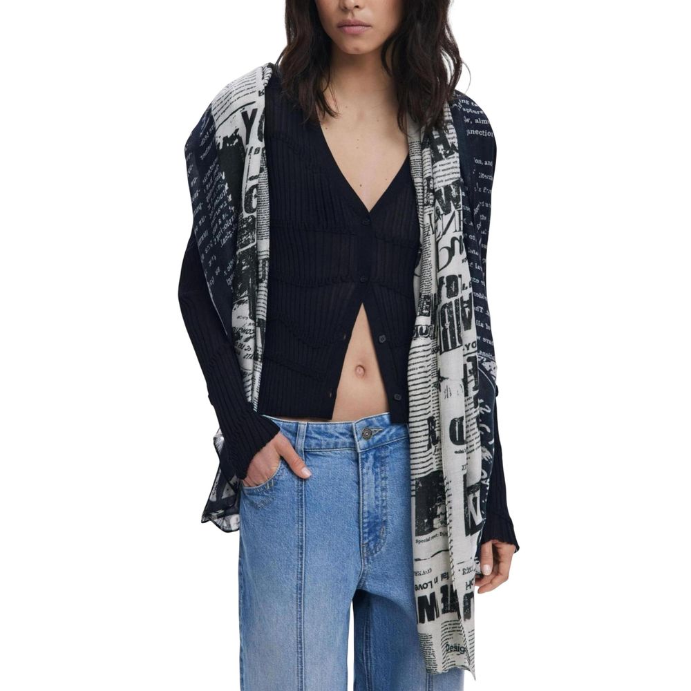 Desigual Black Viscose Scarf