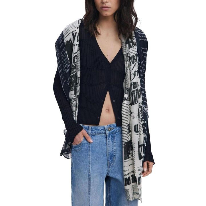 Desigual Black Viscose Scarf