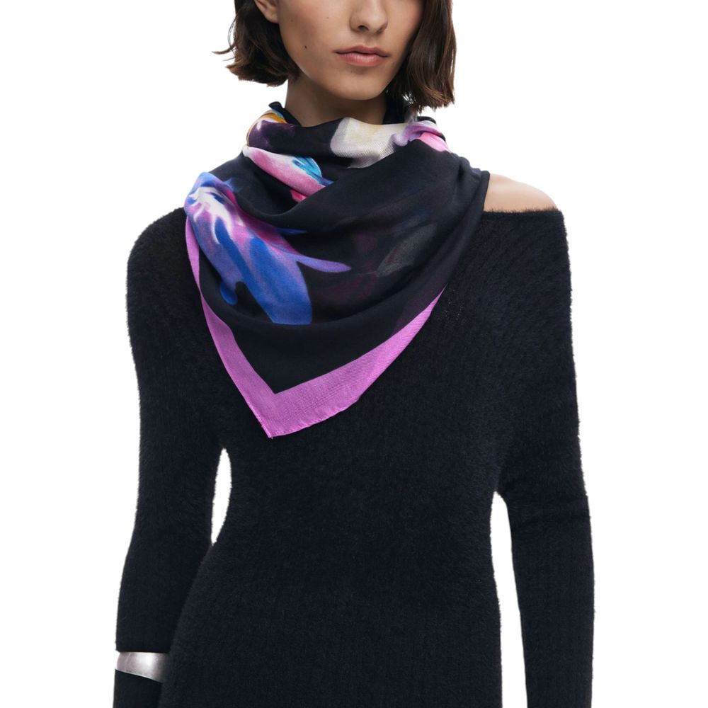 Desigual Black Viscose Foulard