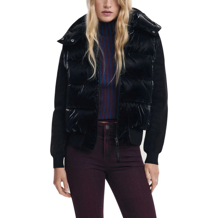 Desigual Black Polyester Full-Length Jacket