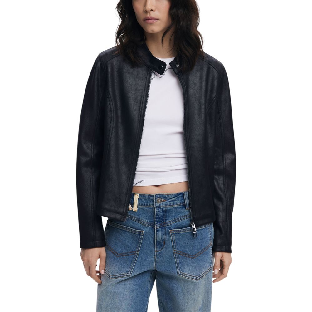 Desigual Black Leather Jacket