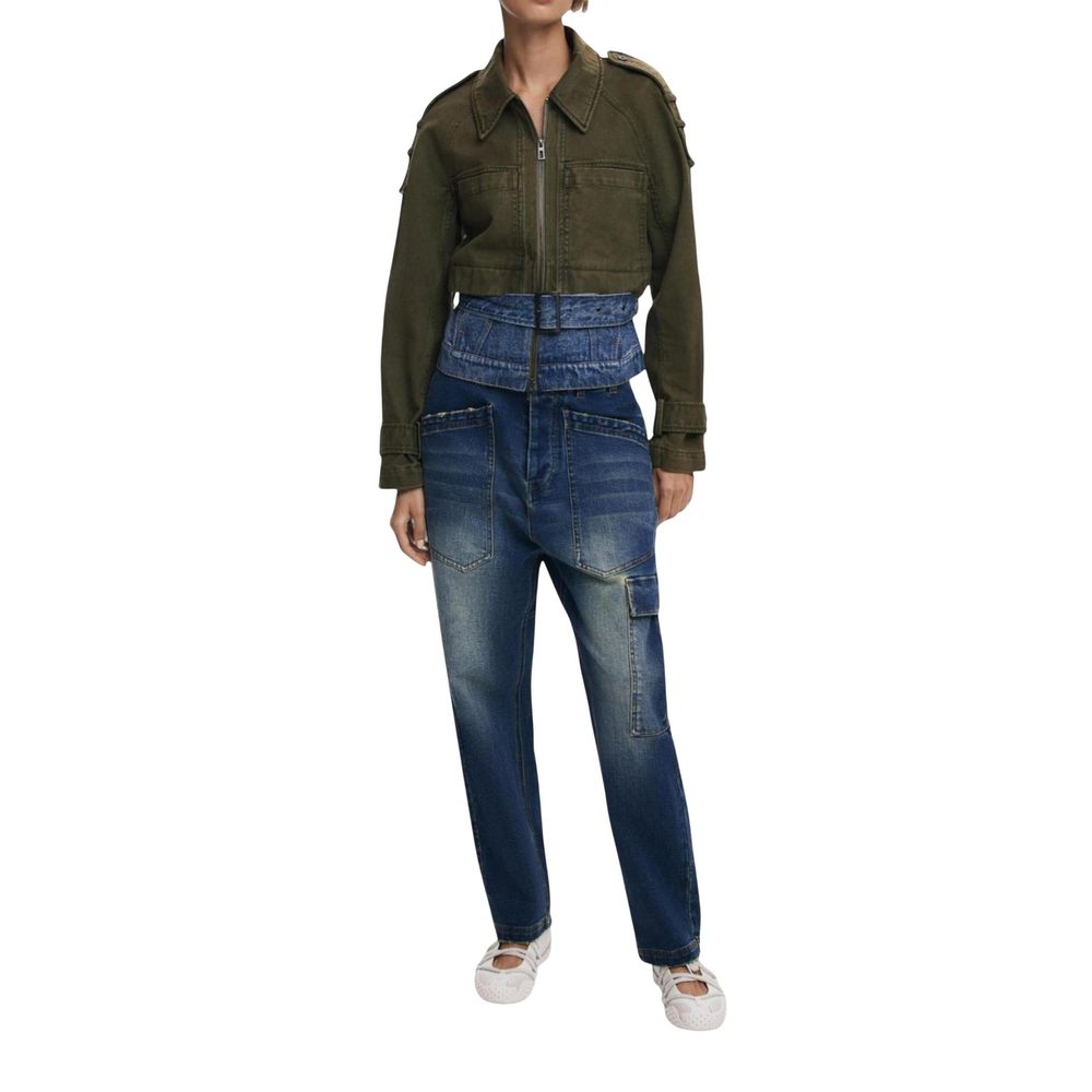 Desigual Green Cotton Denim Jacket