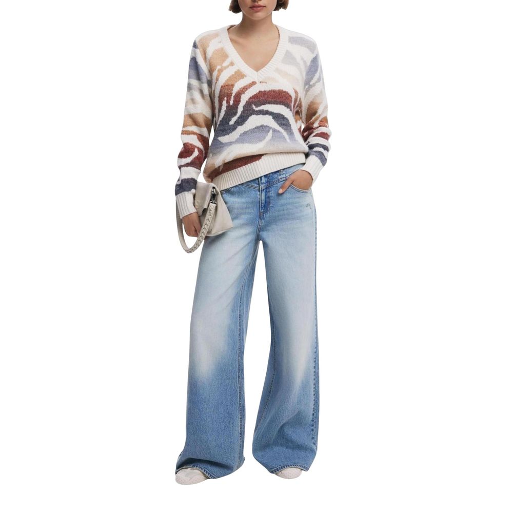Desigual Cream Marabou Sweatshirt