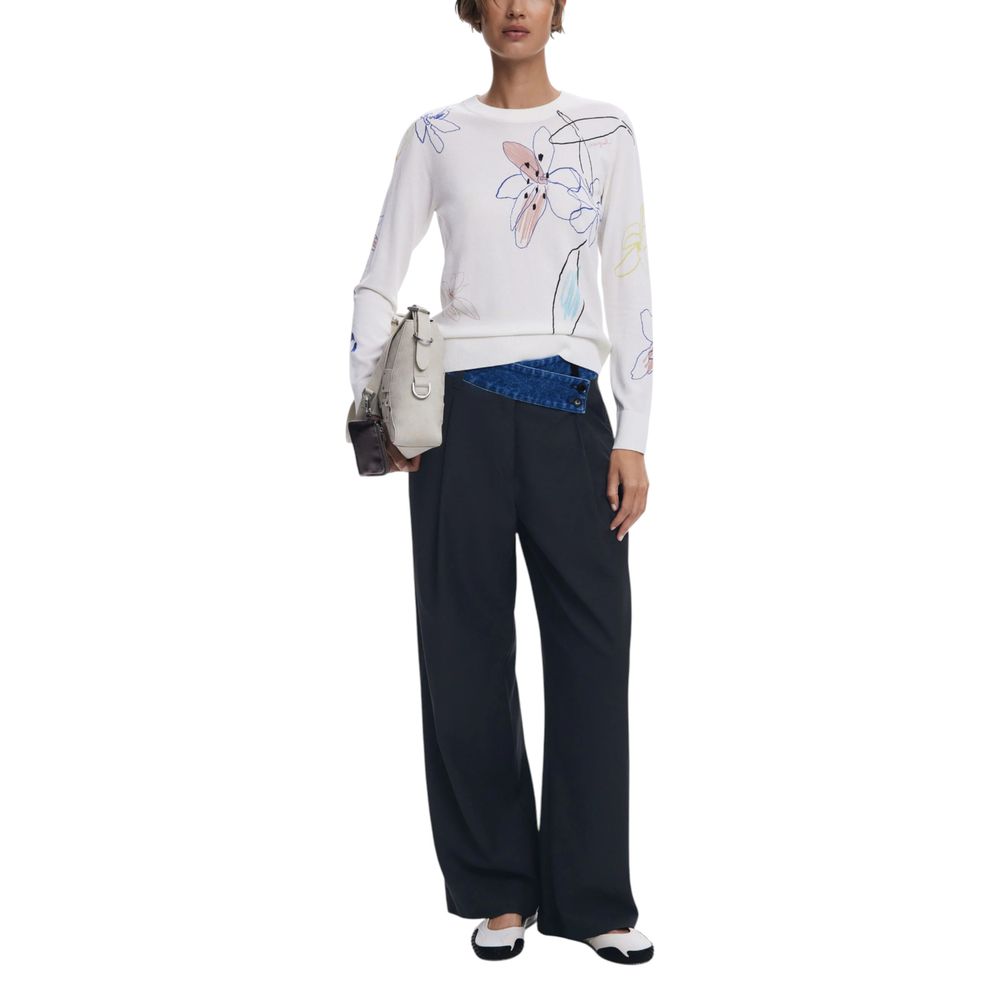 Desigual Cream Viscose Sweatshirt