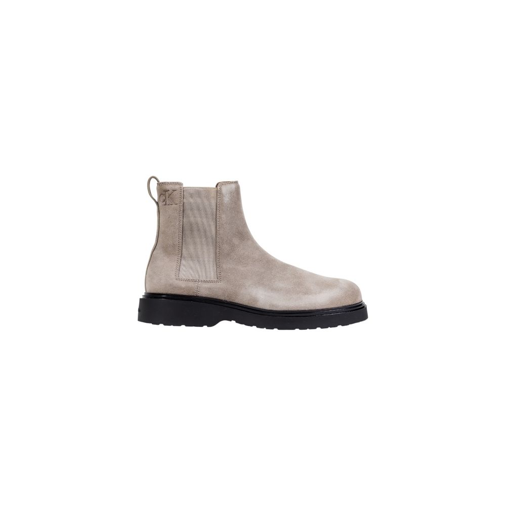 Calvin Klein Jeans Gray Suede Leather Chelsea Boots