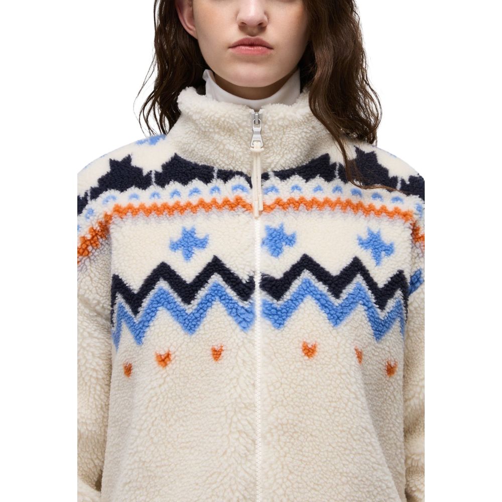 Napapijri Cream Polyester Full-Length Jacket