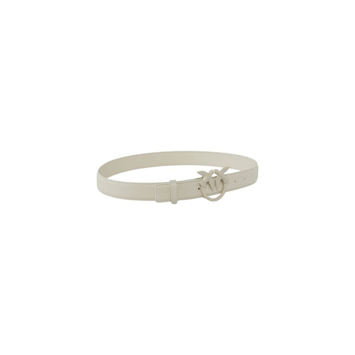 PINKO White Leather Regular Belt