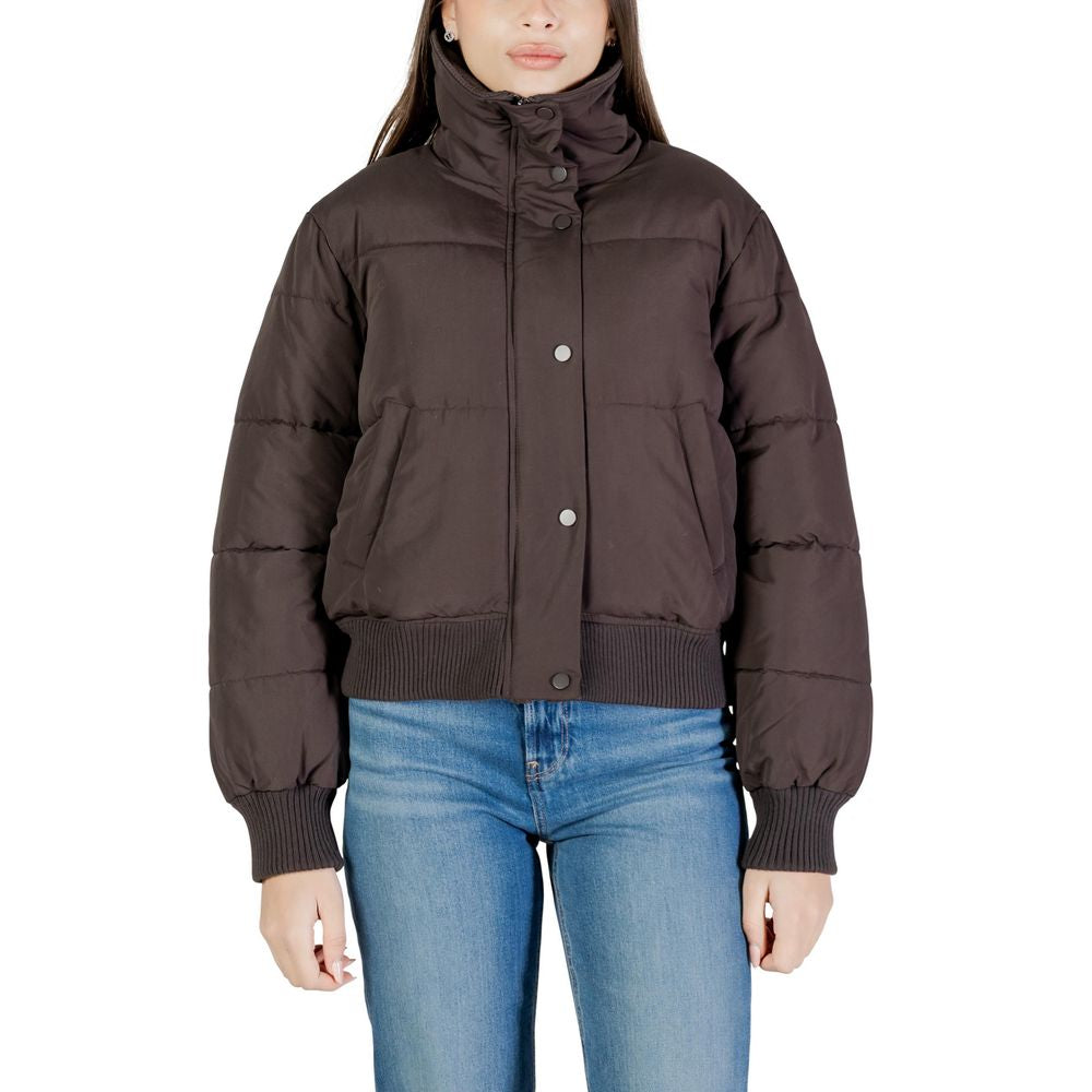 Jacqueline De Yong Brown Polyester Full-Length Jacket