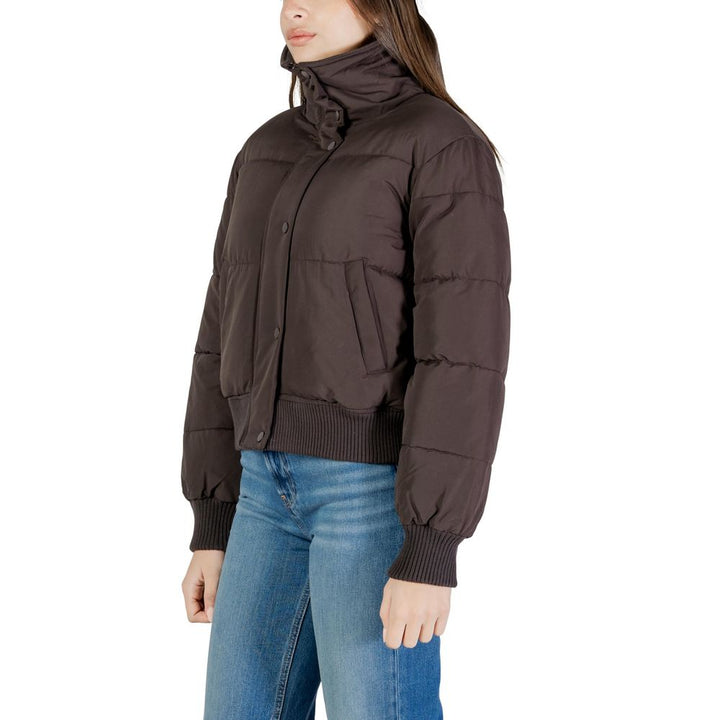 Jacqueline De Yong Brown Polyester Full-Length Jacket