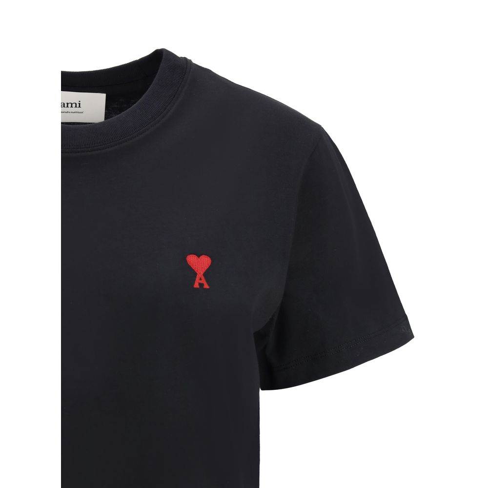 Ami Paris Black Cotton T-Shirt