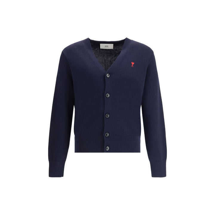 Ami Paris Blue Wool Cardigan