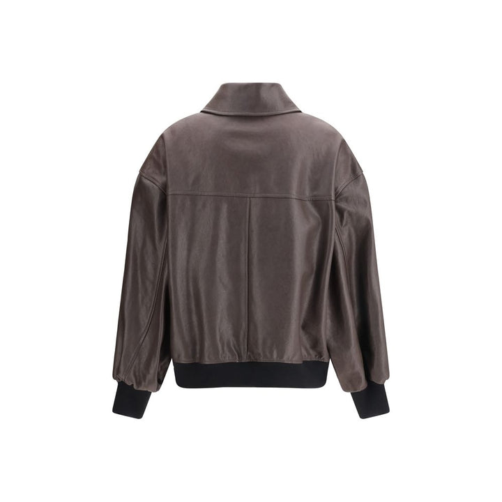 Khaite Brown Leather Jacket