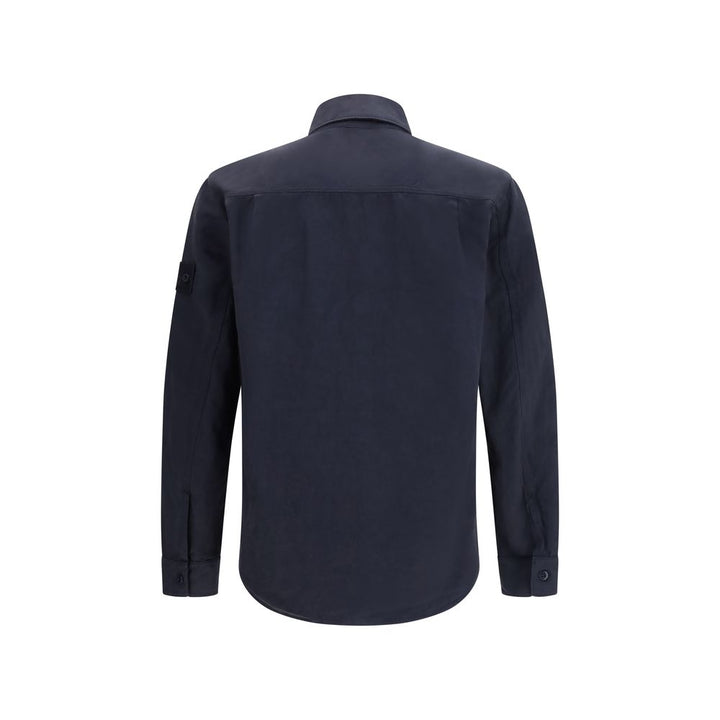 Stone Island Blue Cotton Jackets And Coat