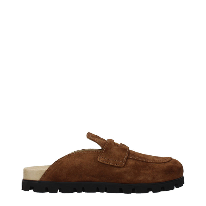 Miu Miu Brown Leather Slippers