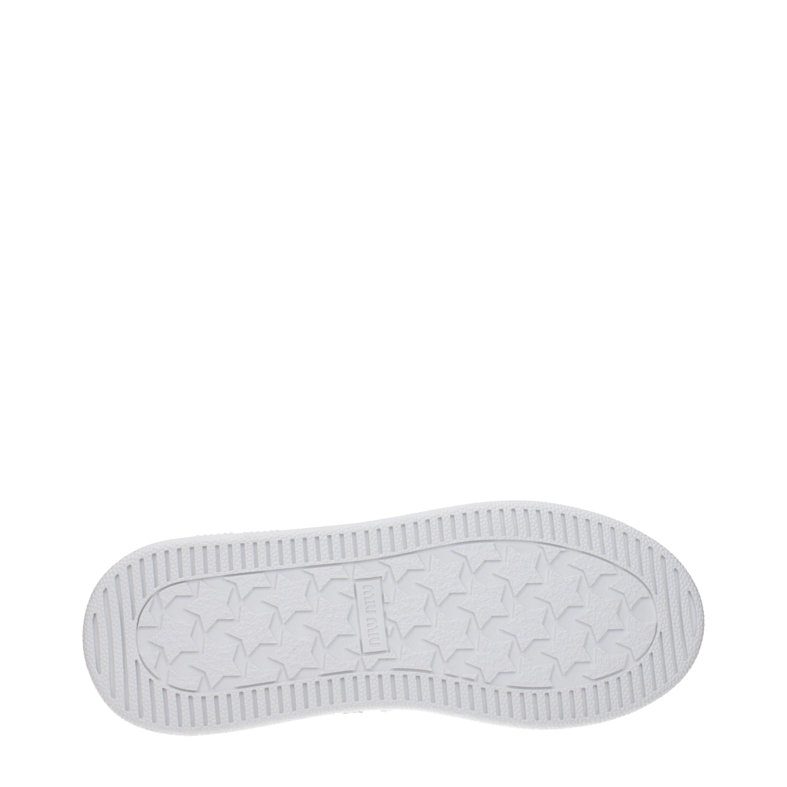 Miu Miu White Leather Low Top Sneakers