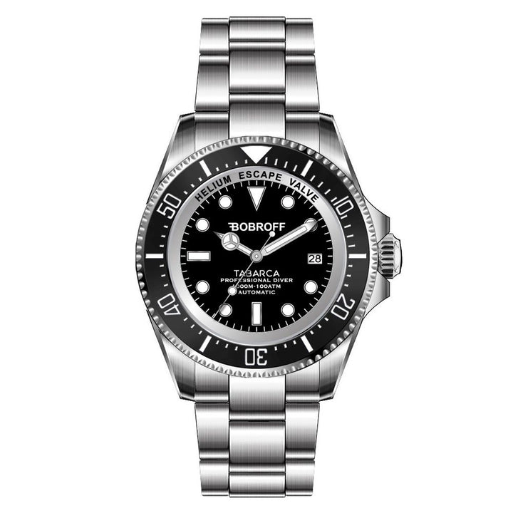 Bobroff Gray Stainless Steel Dress Watch