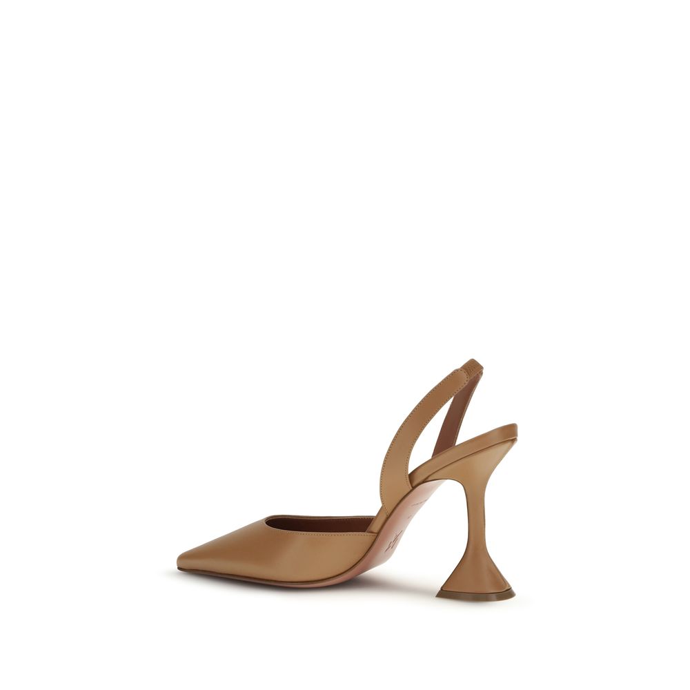 Amina Muaddi Beige Lamb Ovis Aries Aries Pumps