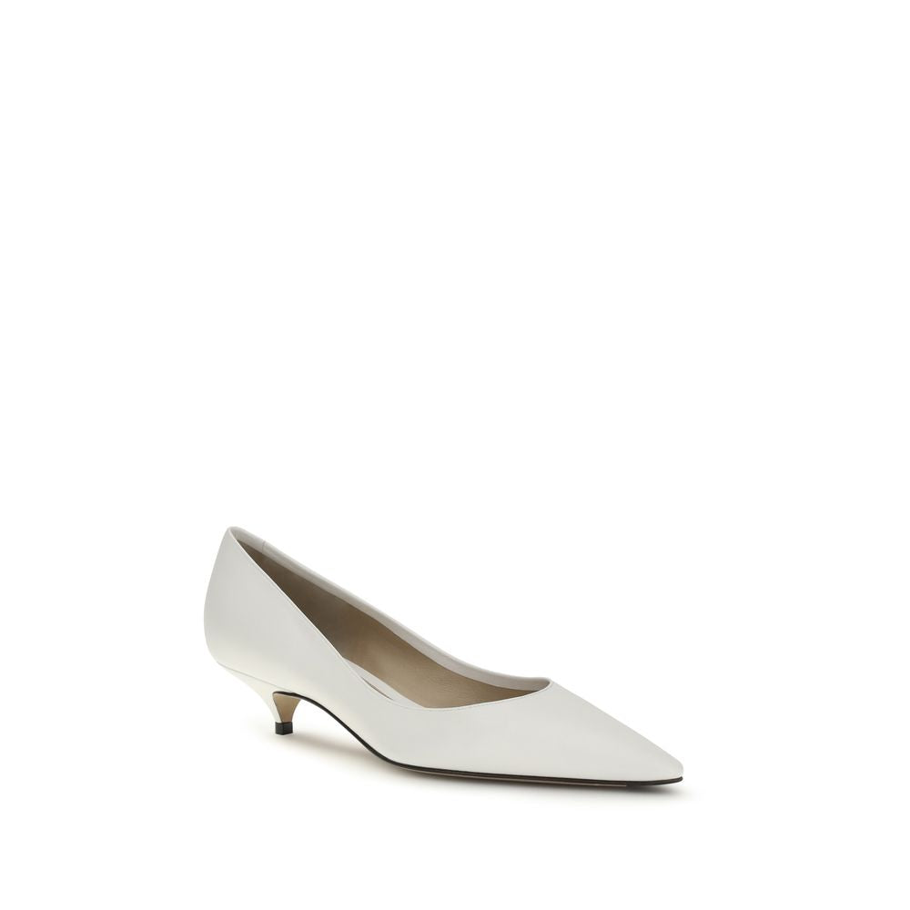 The Row White Lamb Ovis Aries Aries Mid Heel Pumps