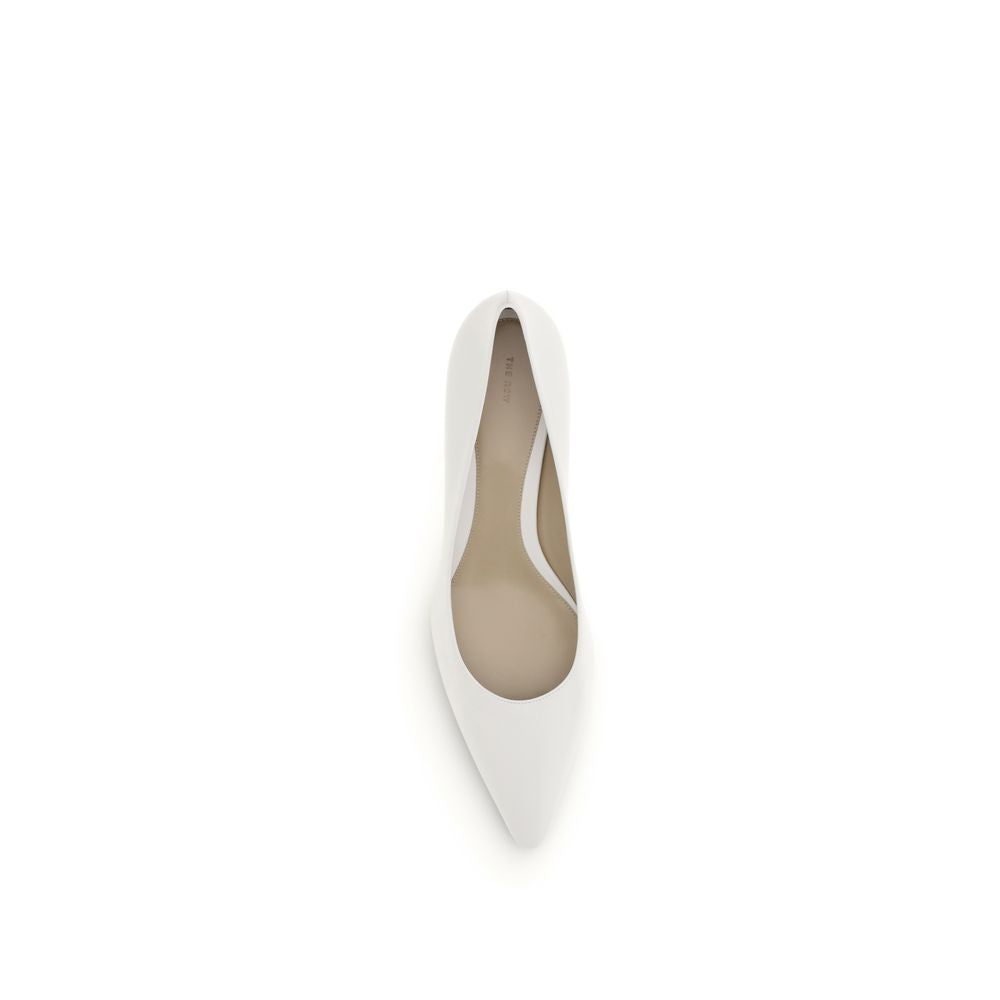 The Row White Lamb Ovis Aries Aries Mid Heel Pumps