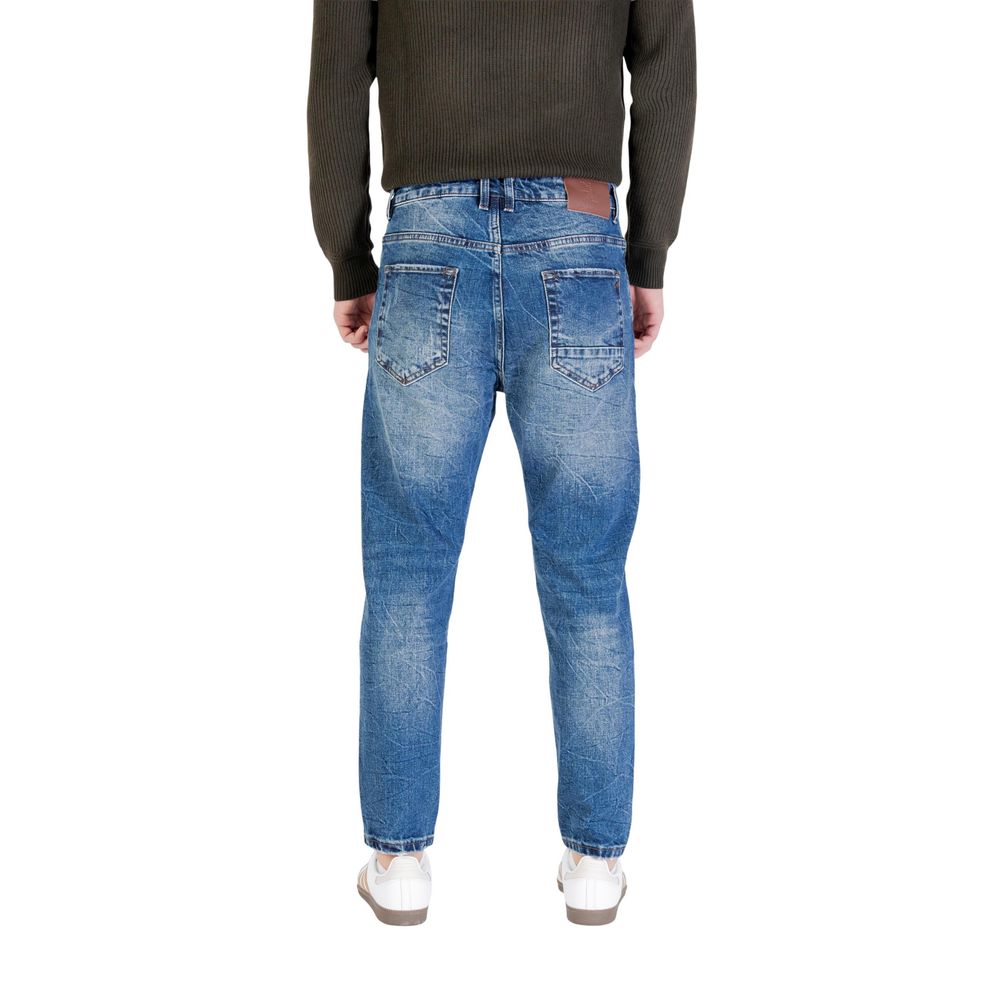 Gianni Lupo Blue Cotton Skinny Jeans