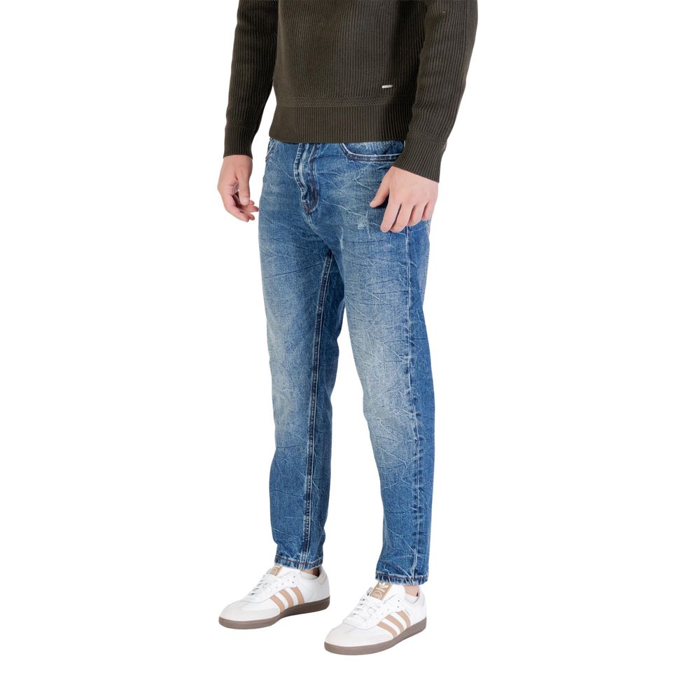 Gianni Lupo Blue Cotton Skinny Jeans