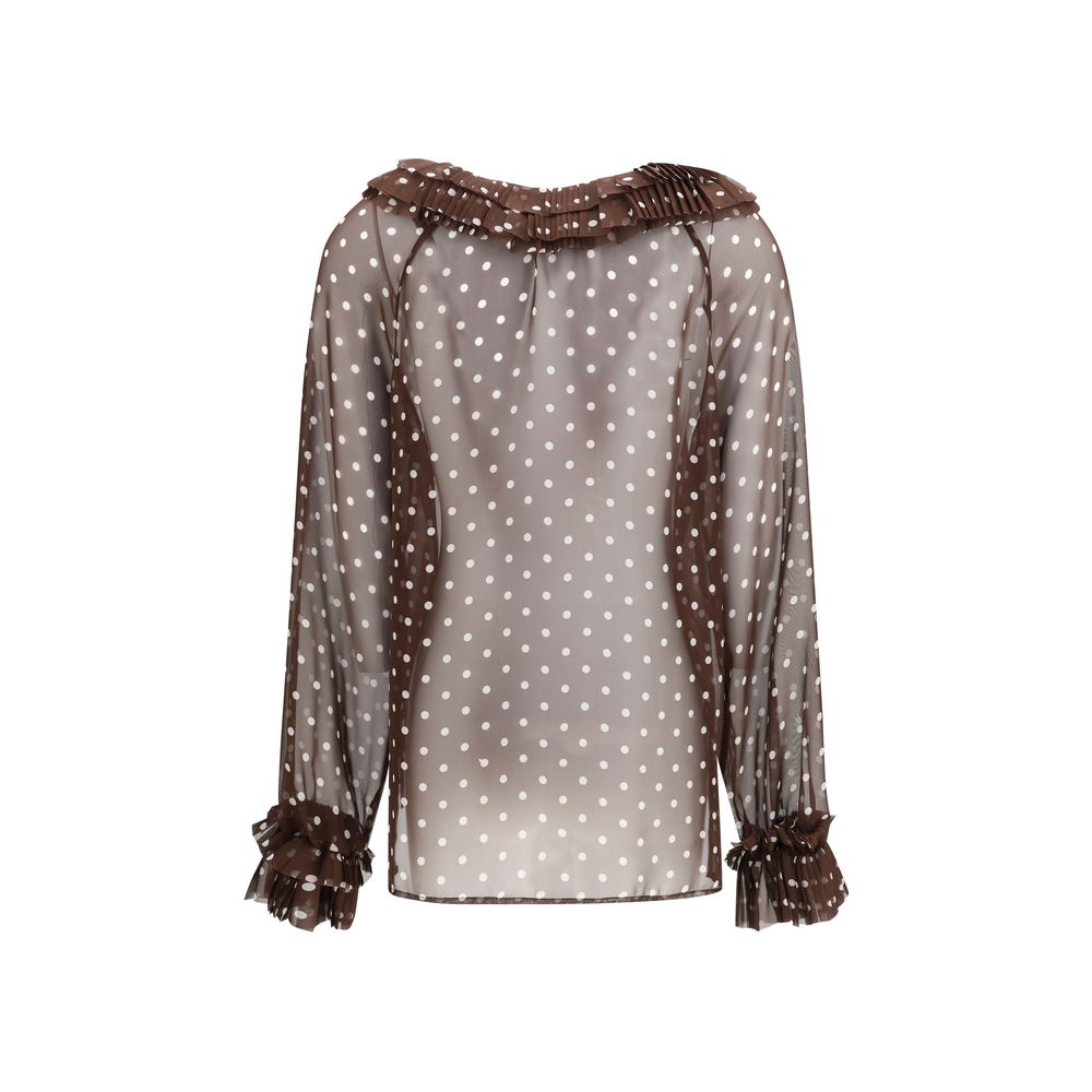 P.A.R.O.S.H. Brown Polyester Pattern Shirt