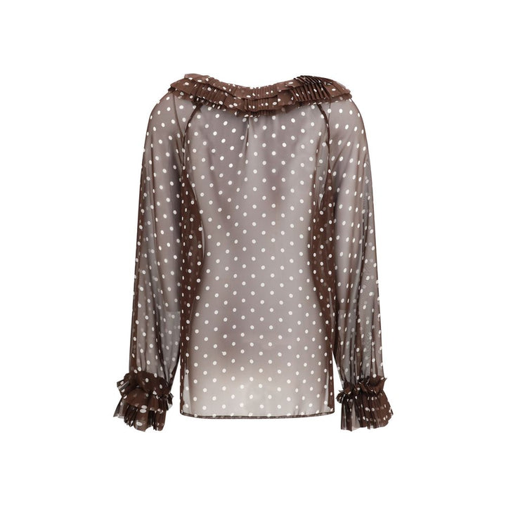 P.A.R.O.S.H. Brown Polyester Pattern Shirt