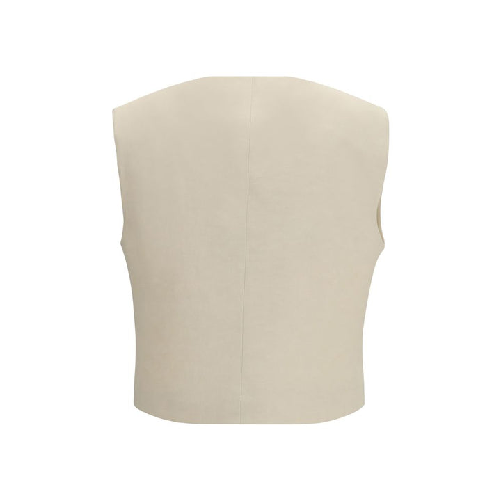 P.A.R.O.S.H. Beige Wool Sleveless Jacket