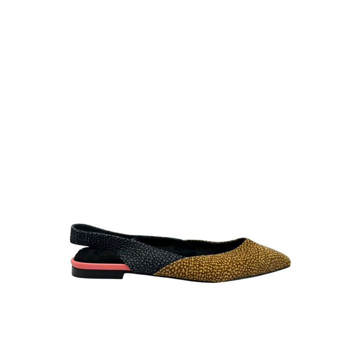 Borbonese Beige Leather Women Ballet Flat