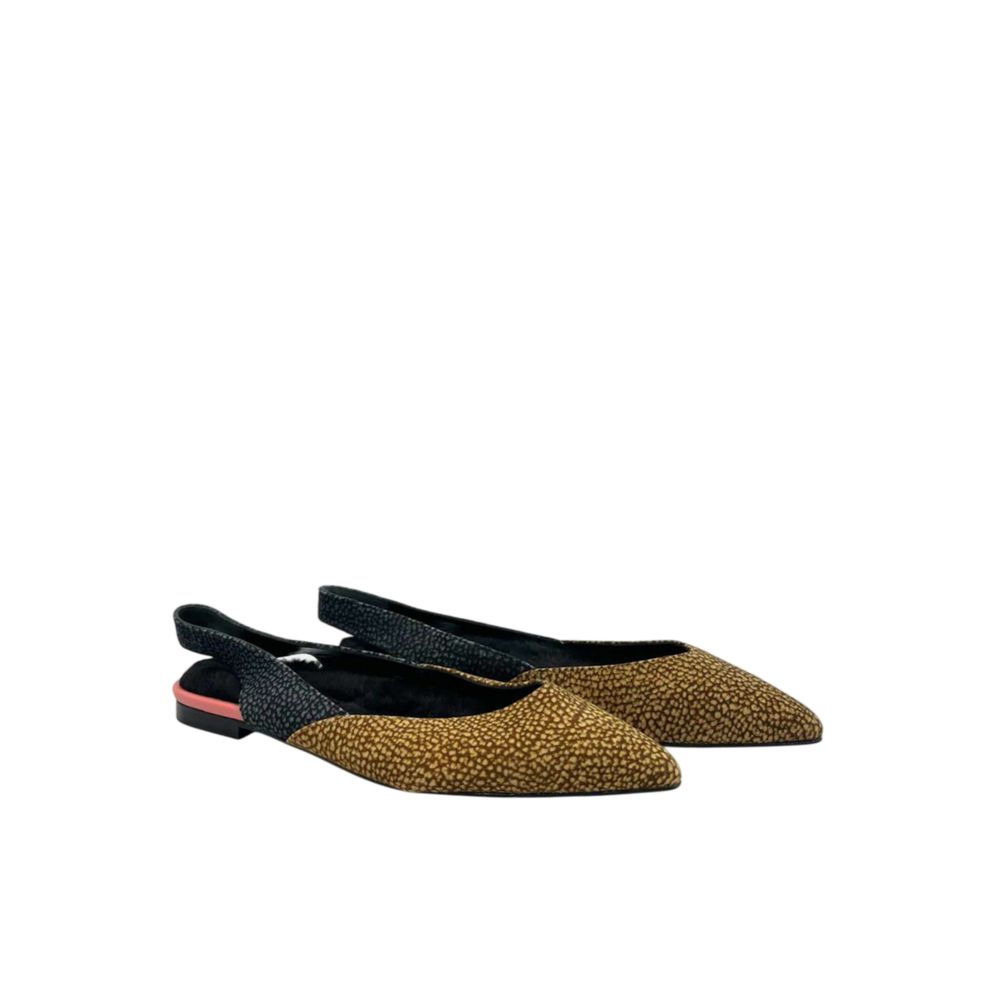 Borbonese Beige Leather Women Ballet Flat