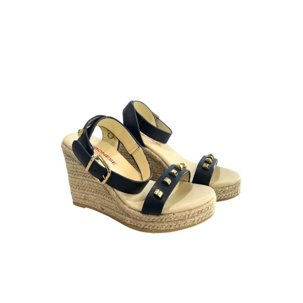 Borbonese Blue Leather Women's Platform Sandal