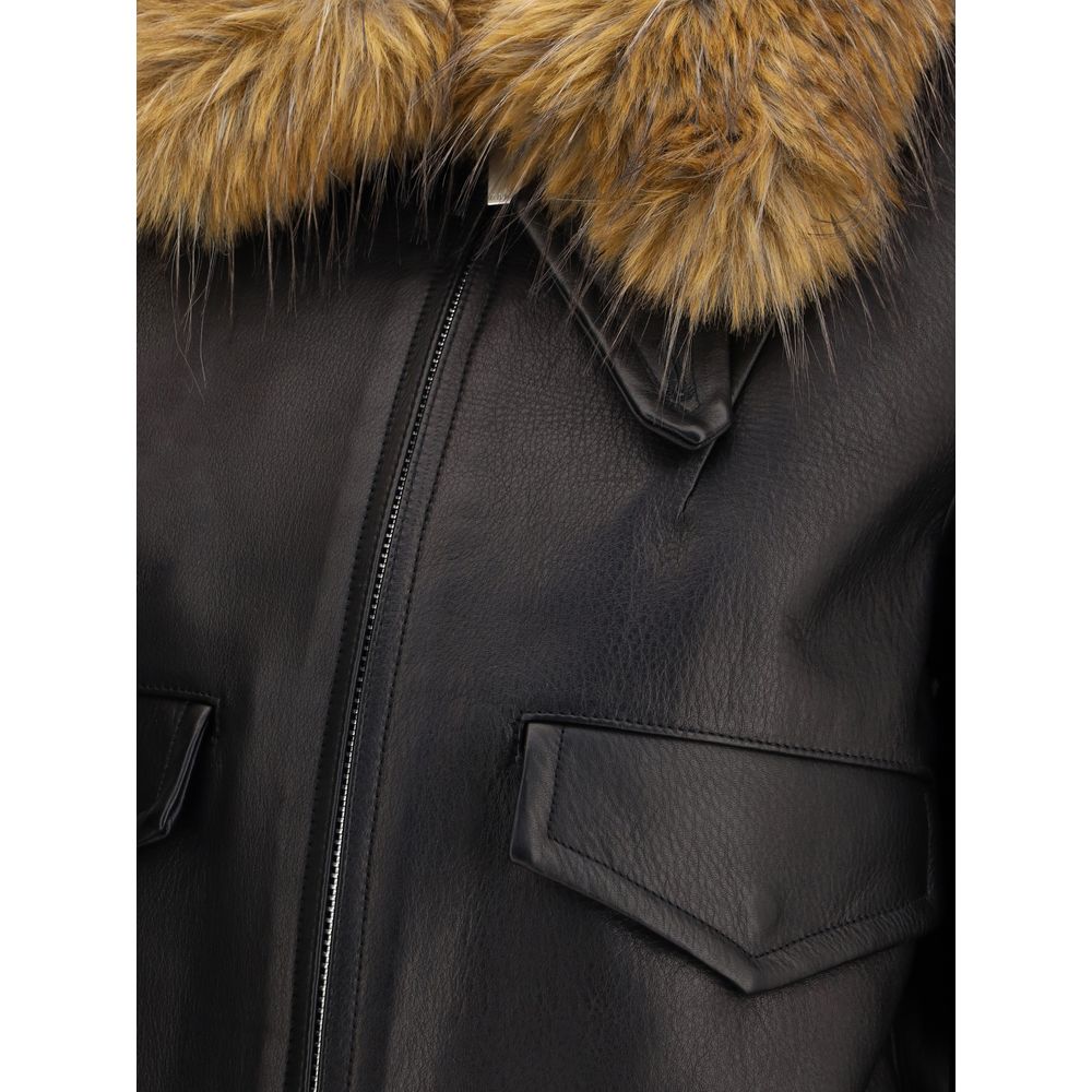 Sacai Black Leather Jacket
