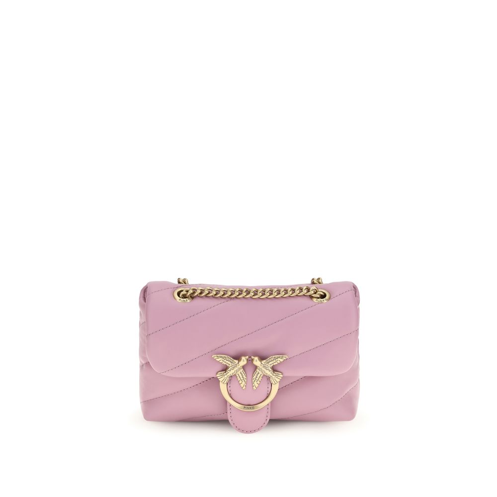 PINKO Purple Calf Leather Bos Taurus Shoulder Bag