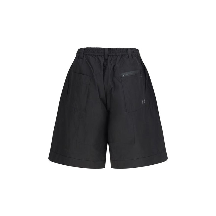Y-3 Black Cotton Bermuda Shorts