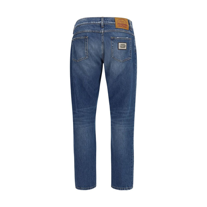 Dolce & Gabbana Blue Cotton Straight-Leg Jeans