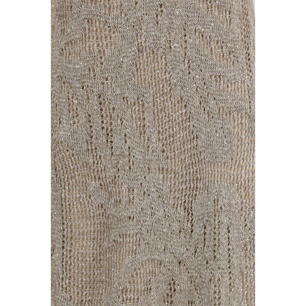 Brunello Cucinelli Beige Linen Casual Dress