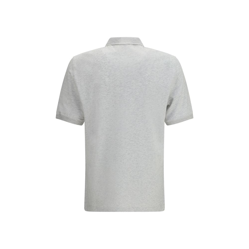 Brunello Cucinelli Gray Cotton Polo Shirt