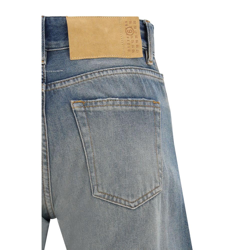 MM6 Blue Cotton Relaxed Fit Jeans