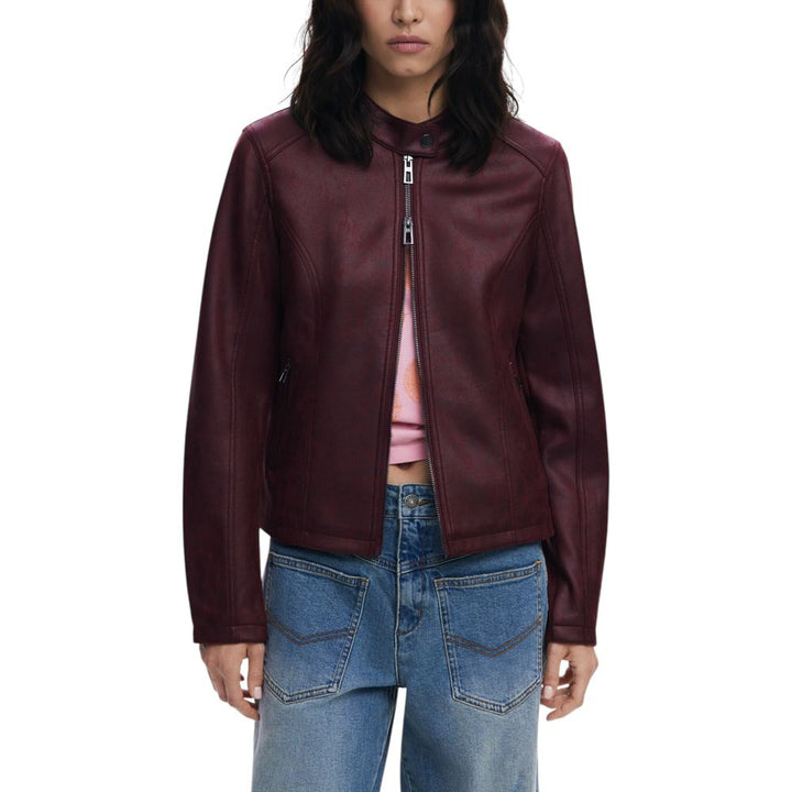 Desigual Bordeaux Leather Jacket